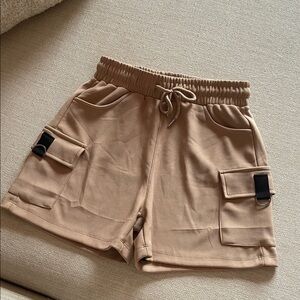 Tan Cargo Shorts with Pockets